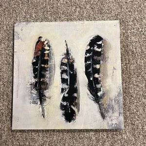 Painting of Feather 🪶 on Canvas 16” x 16”